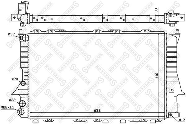 Радиатор охлаждения AUDI 100 Stellox 10-25018-SX