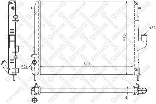 Радиатор охлаждения NISSAN Interstar Stellox 10-26163-SX