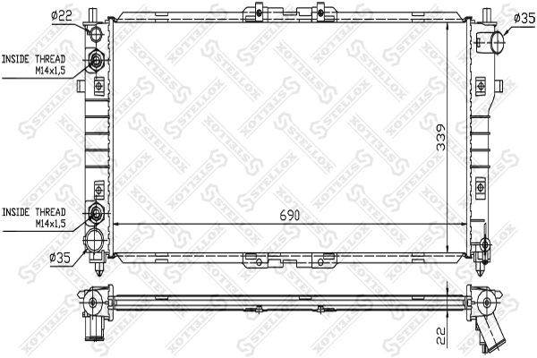 Радиатор охлаждения MAZDA 626 Stellox 10-25858-SX