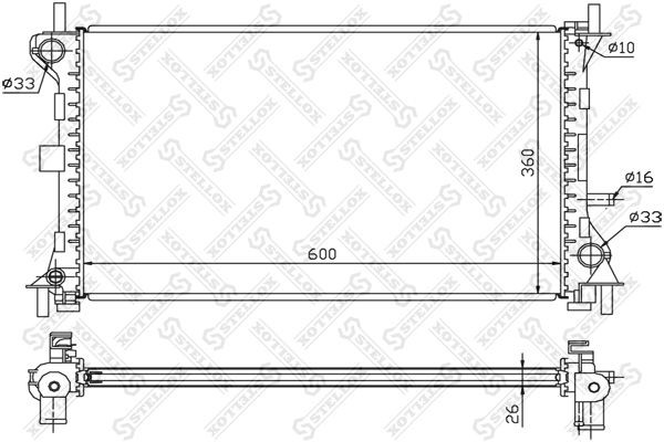 Радиатор охлаждения FORD Focus Stellox 10-25159-SX