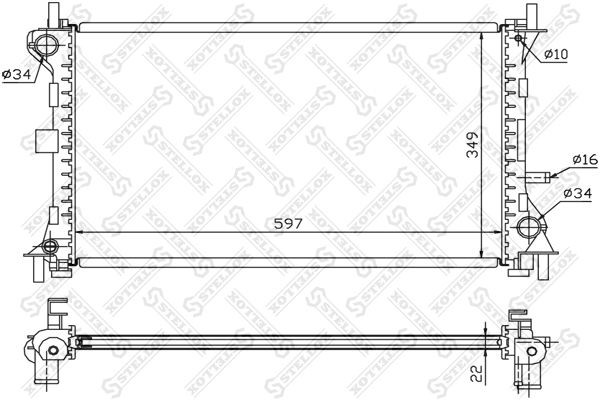 Радиатор охлаждения FORD Focus Stellox 10-25129-SX