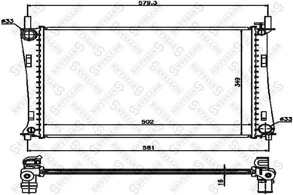 Радиатор охлаждения FORD Fiesta Stellox 10-25157-SX