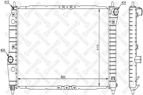 Радиатор охлаждения CHEVROLET Aveo Stellox 10-25341-SX