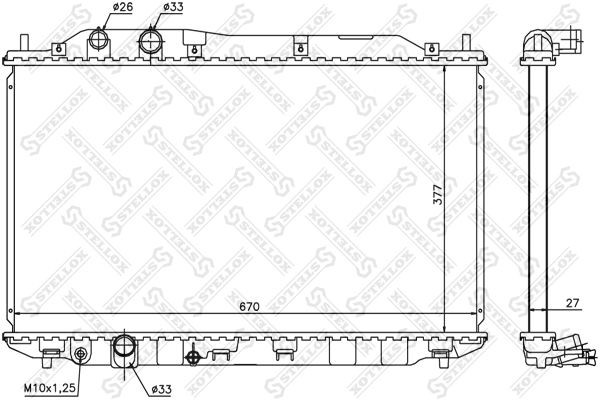 Радиатор охлаждения HONDA Civic Stellox 10-25421-SX