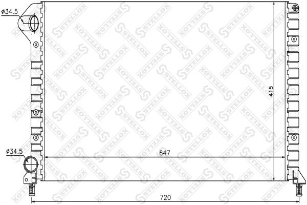 Радиатор охлаждения FIAT Doblo Stellox 10-25713-SX