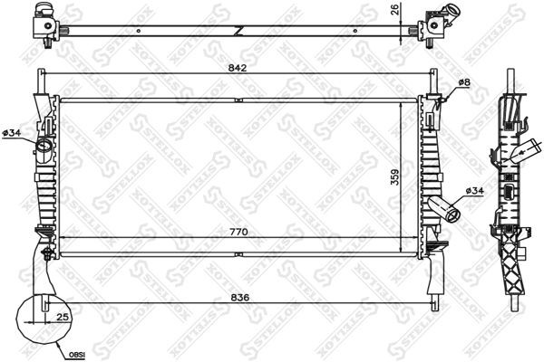 Радиатор охлаждения FORD Tourneo Stellox 10-26752-SX