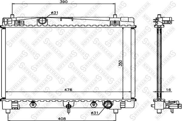 Радиатор охлаждения Toyota Yaris Stellox 10-26350-SX