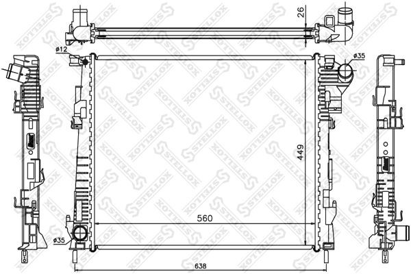 Радиатор охлаждения NISSAN Primastar Stellox 10-26061-SX