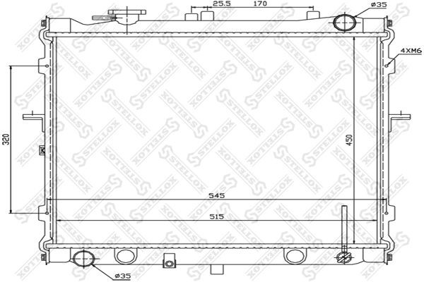 Радиатор охлаждения KIA Sportage Stellox 10-25170-SX