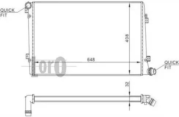 Радиатор охлаждения AUDI A3 Loro 003-017-0032