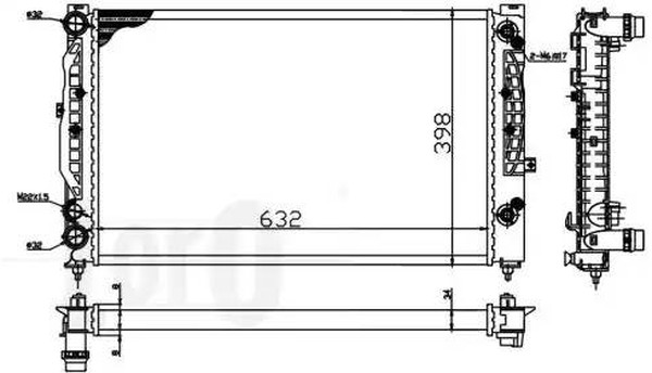 Радиатор охлаждения AUDI A4 Loro 053-017-0053