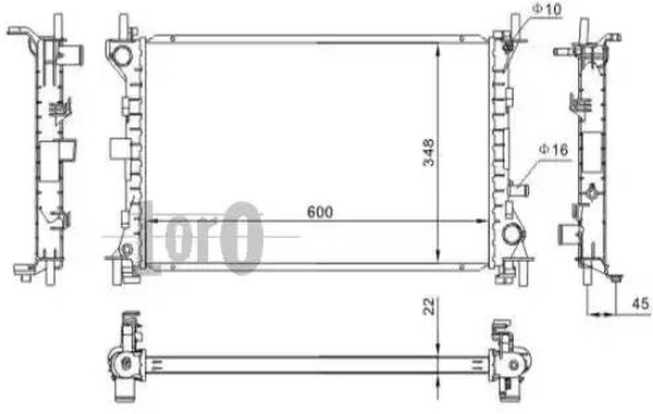 Радиатор охлаждения FORD FOCUS Loro 017-017-0031