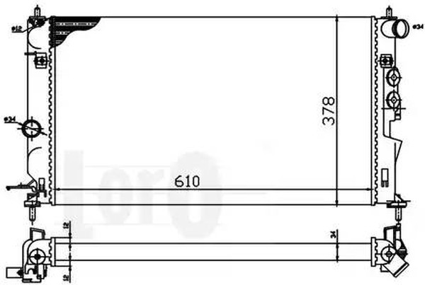 Радиатор охлаждения OPEL VECTRA Loro 037-017-0015