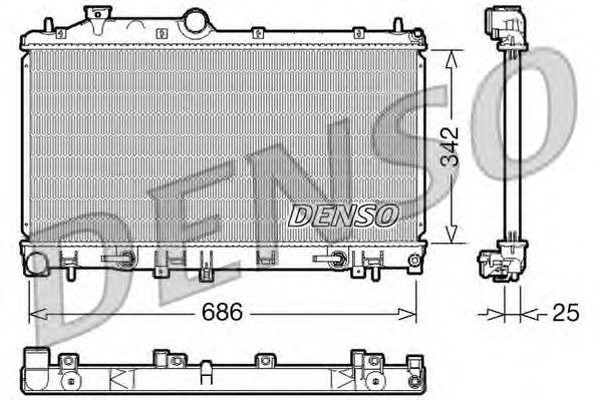 Радиатор охлаждения SUBARU FORESTER Denso DRM36005