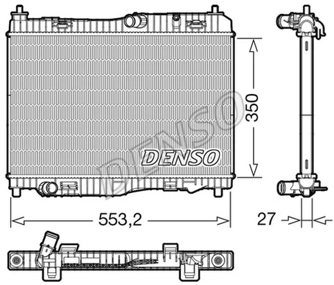 Радиатор охлаждения CHRYSLER TC MASERATI Denso DRM10116