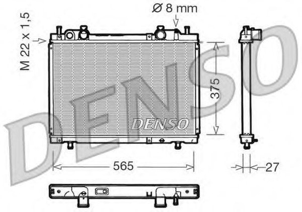 Радиатор охлаждения FIAT Brava Denso DRM09026