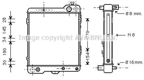 Радиатор охлаждения AUDI 80 AVA AIA2040