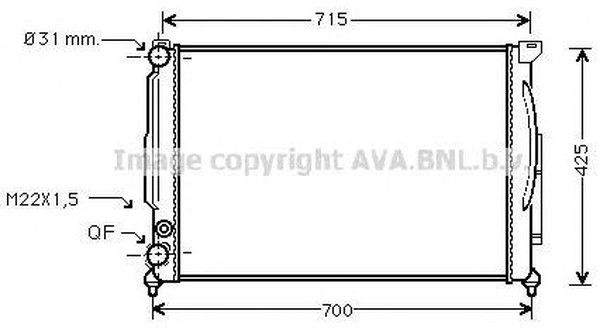 Радиатор охлаждения AUDI A4 AVA AIA2105