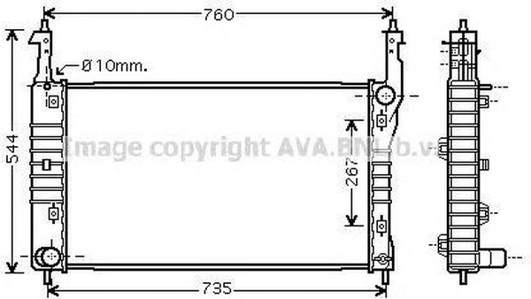 Радиатор охлаждения Chevrolet Captiva AVA OLA2432