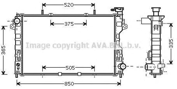 Радиатор охлаждения Chrysler Grand Voyager AVA CRA2081