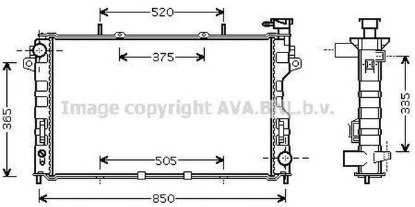 Радиатор охлаждения Chrysler Grand Voyager AVA CR 2077