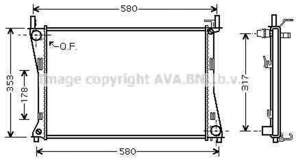 Радиатор охлаждения Ford Fiesta AVA FDA2325