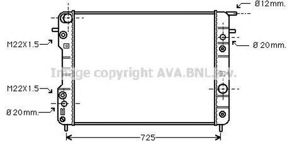 Радиатор охлаждения Opel Omega AVA OLA2193