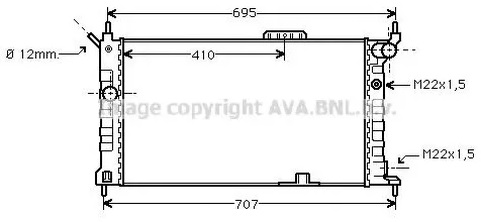 Радиатор охлаждения Opel Astra AVA OL 2091