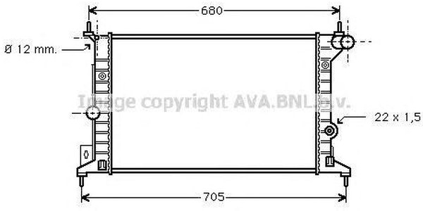 Радиатор охлаждения Opel Vectra B AVA OLA2242