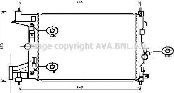 Радиатор охлаждения OPEL ASTRA J AVA OLA2486