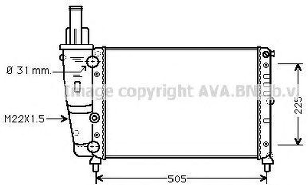 Радиатор охлаждения FIAT Punto AVA FTA2138