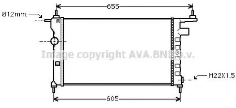 Радиатор охлаждения OPEL Combo AVA OLA2183