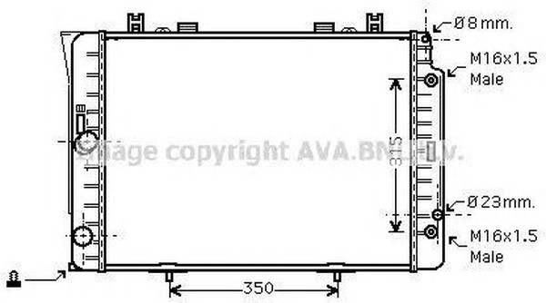 Радиатор охлаждения MERCEDES-BENZ S-CLASS AVA MSA2151