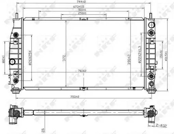 Радиатор охлаждения CHRYSLER 300 M Nrf 53954