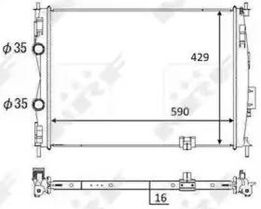 Радиатор охлаждения NISSAN Qashqai Nrf 59061