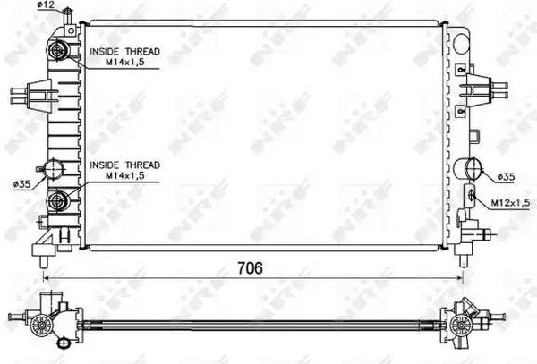 Радиатор охлаждения OPEL ASTRA Nrf 53144