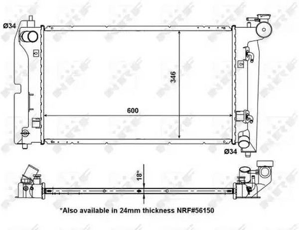Радиатор охлаждения TOYOTA Corolla Nrf 53325