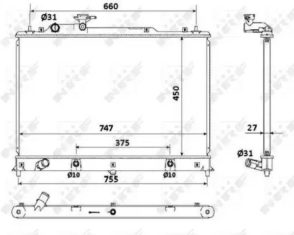 Радиатор охлаждения MAZDA CX-7 Nrf 53904