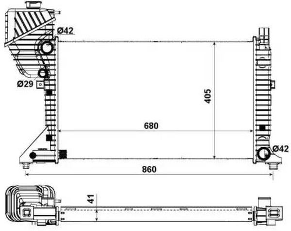 Радиатор охлаждения MERCEDES Sprinter Nrf 55348A