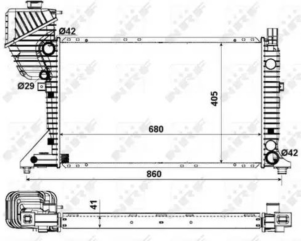 Радиатор охлаждения MERCEDES Sprinter Nrf 55348