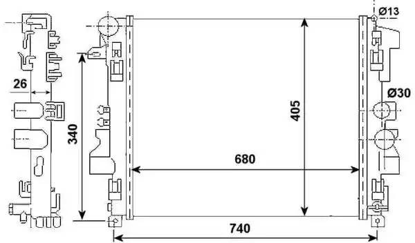 Радиатор охлаждения MERCEDES Vito Nrf 53801