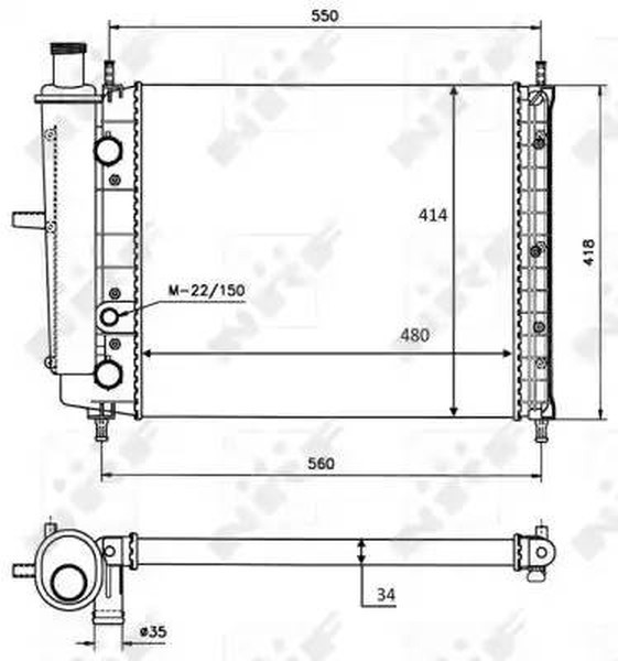 Радиатор охлаждения FIAT Brava Nrf 58015