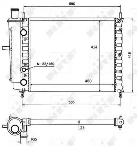 Радиатор охлаждения FIAT Brava Nrf 58016