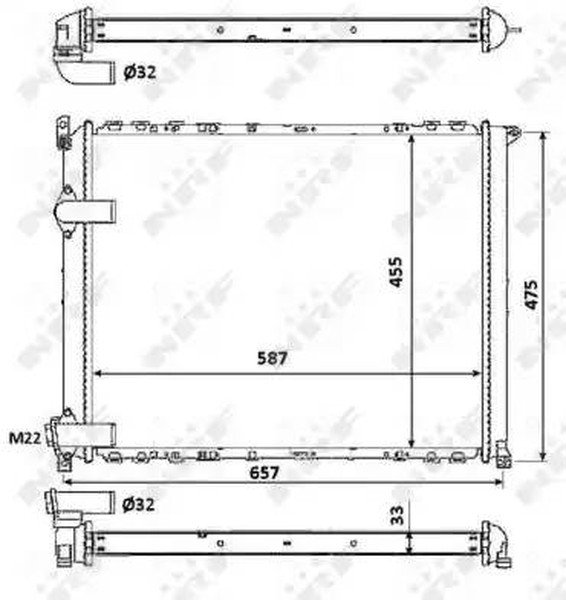 Радиатор охлаждения RENAULT Safrane Nrf 58849