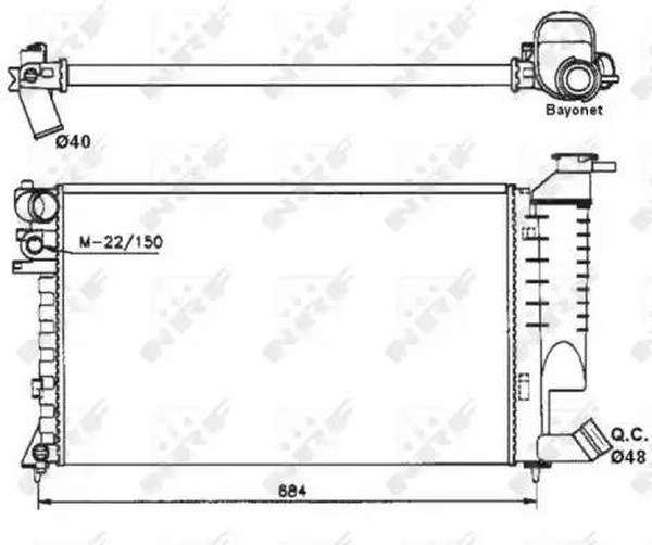 Радиатор охлаждения CITROEN Xsara Nrf 58183