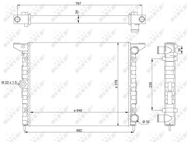 Радиатор охлаждения FORD Galaxy Nrf 519523