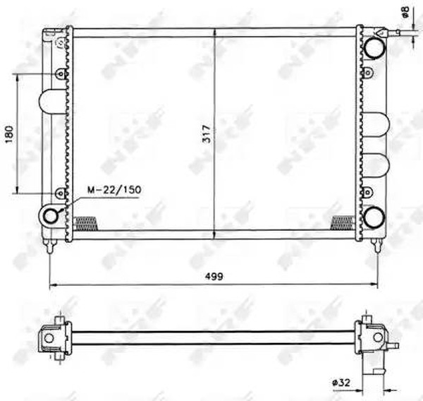Радиатор охлаждения VOLKSWAGEN Corrado Nrf 529505