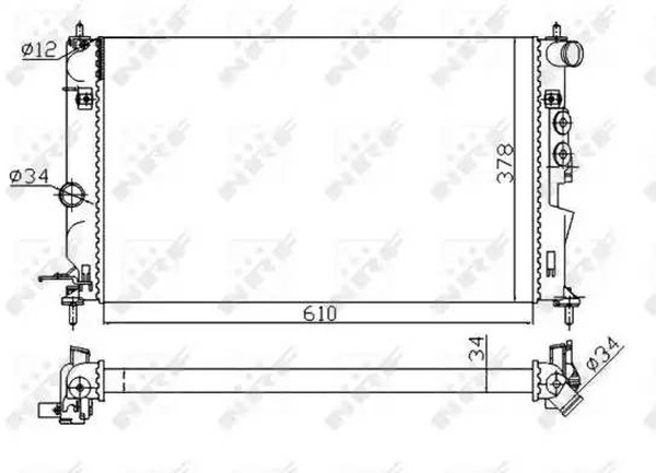 Радиатор охлаждения OPEL Vectra B Nrf 50563A