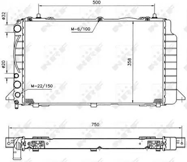 Радиатор охлаждения AUDI 80 Nrf 50527