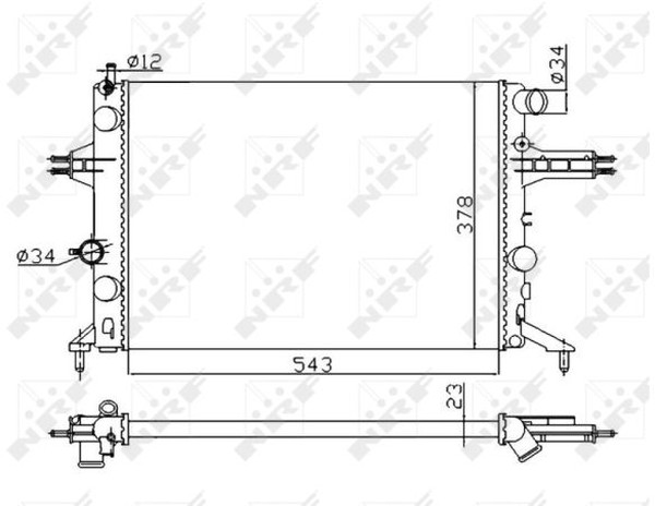 Радиатор охлаждения OPEL ASTRA G Nrf 53628A